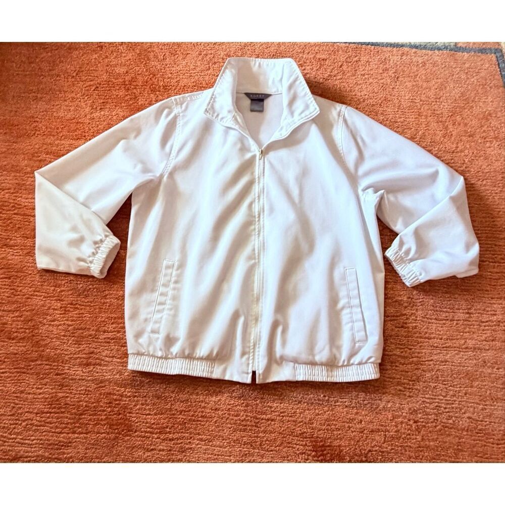 Koret White Minimalist Zip Jacket Lightweight Casual Size M